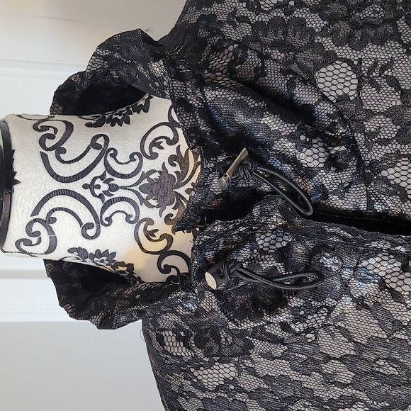 Chaus Roman Holiday vintage lace rain jacket waterproof size L - Picture 5 of 14